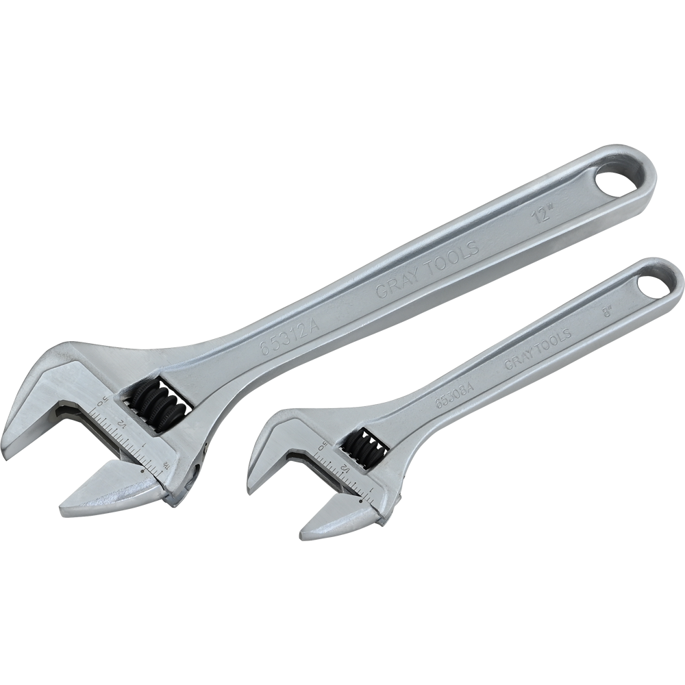 2 Piece Industrial Adjustable Wrench Set