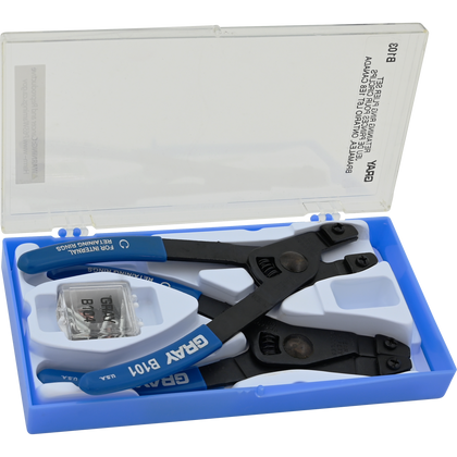 3 Piece Internal and External Retaining Ring Plier Set with Replaceable Tips