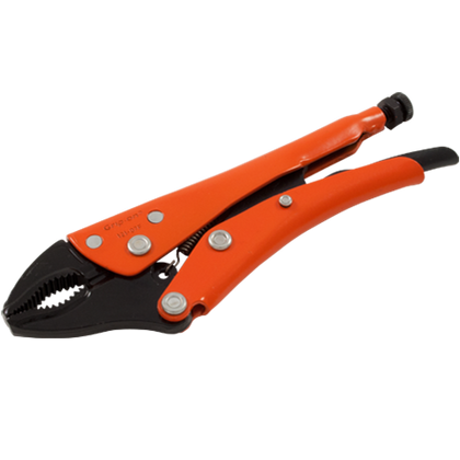 grip on locking pliers curved jaws with wire cutter distributed by gray tools