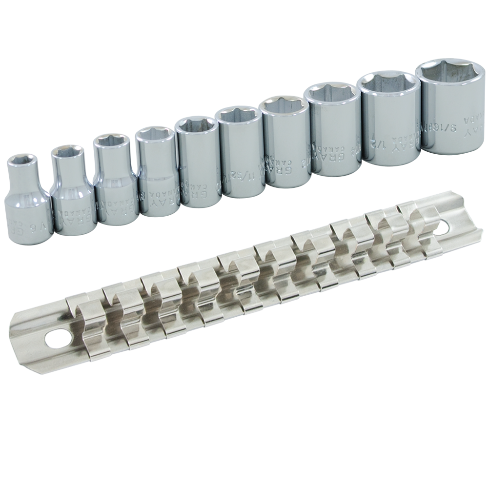 1/4" Dr. 10 Piece 6 Point Standard SAE Socket Set