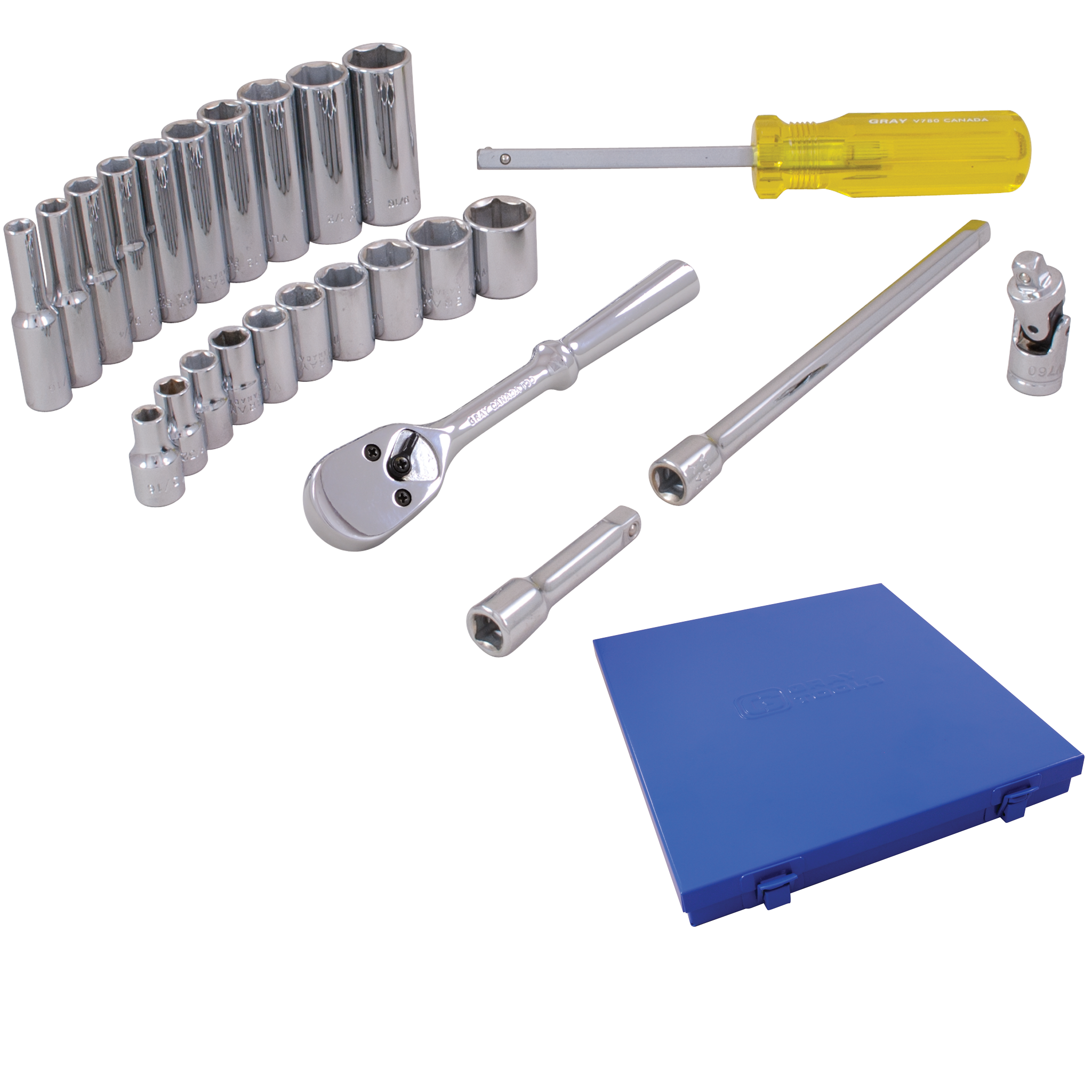 1/4" Dr. 25 Piece 6 Point Standard & Deep SAE Socket Set