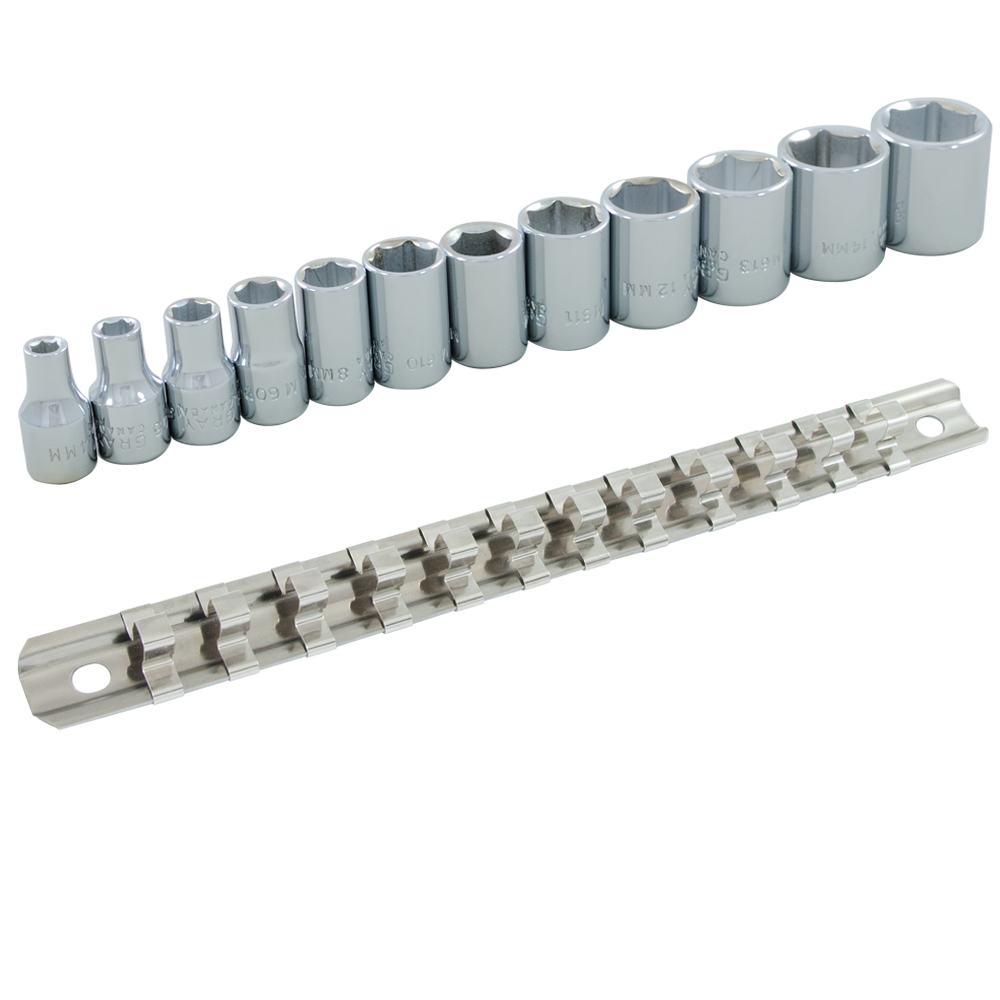 1/4" Dr. 12 Piece 6 Point Standard Metric Socket Set