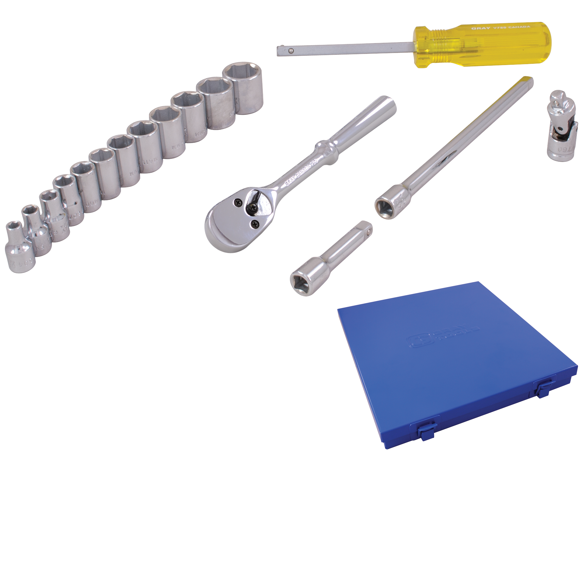 1/4" Dr. 17 Piece 6 Point Standard Metric Socket Set