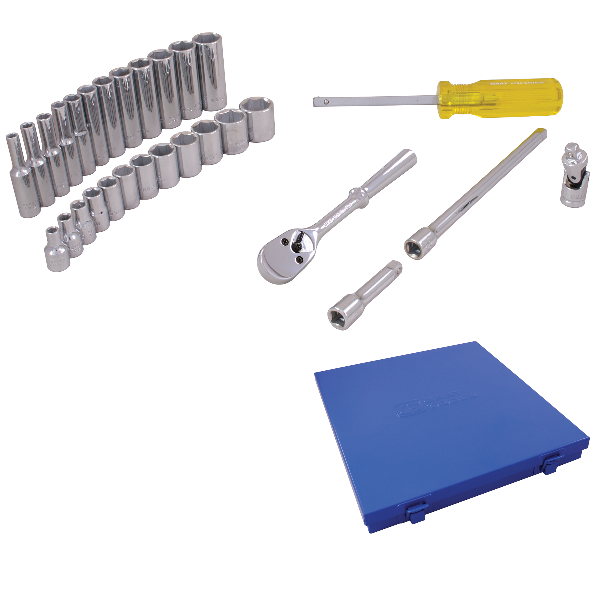 1/4" Dr. 29 Piece 6 Point Standard & Deep Metric Socket Set