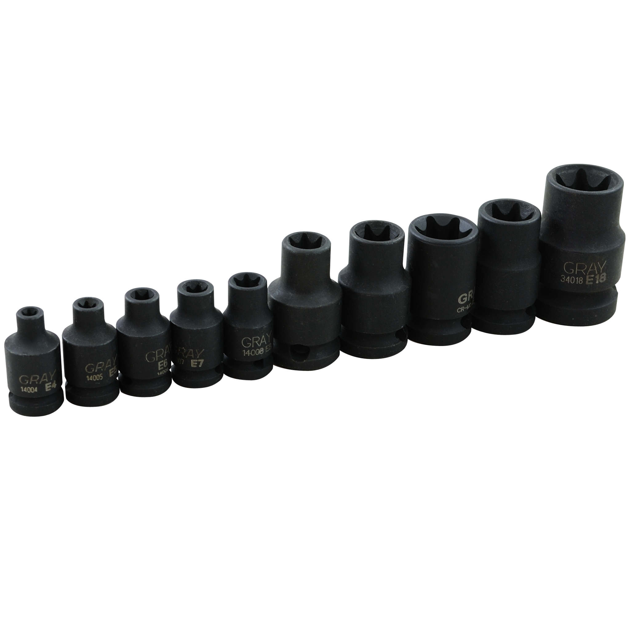 1/4", 3/8" & 1/2"  Dr. 10 Piece Female Torx® Impact Socket Set