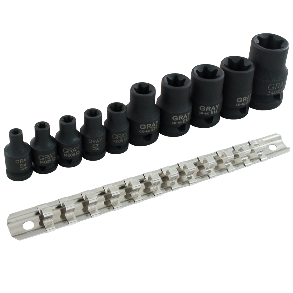 1/4", 3/8" & 1/2"  Dr. 10 Piece Female Torx® Impact Socket Set