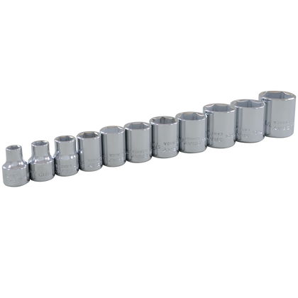 11 pieces 6 point standard SAE socket set