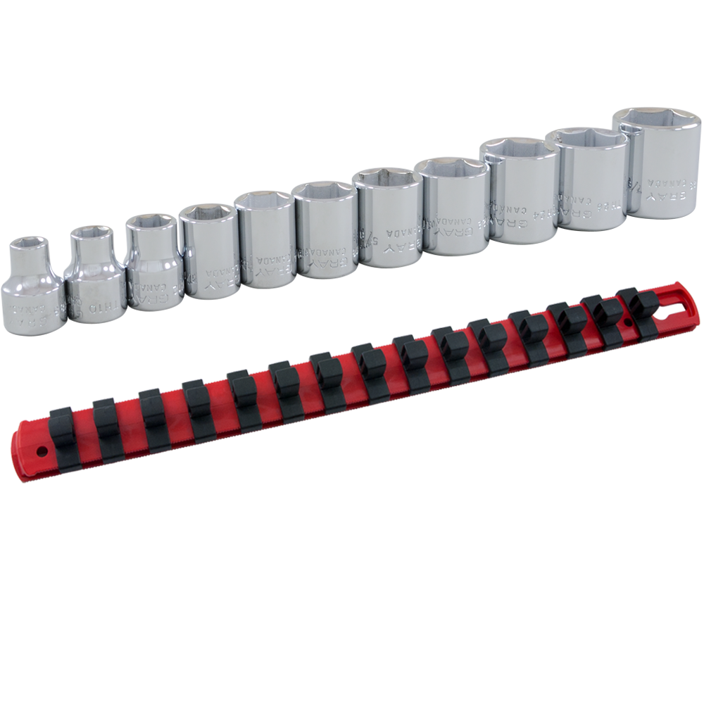 3/8" Dr. 11 Piece 6 Point Standard SAE Socket Set