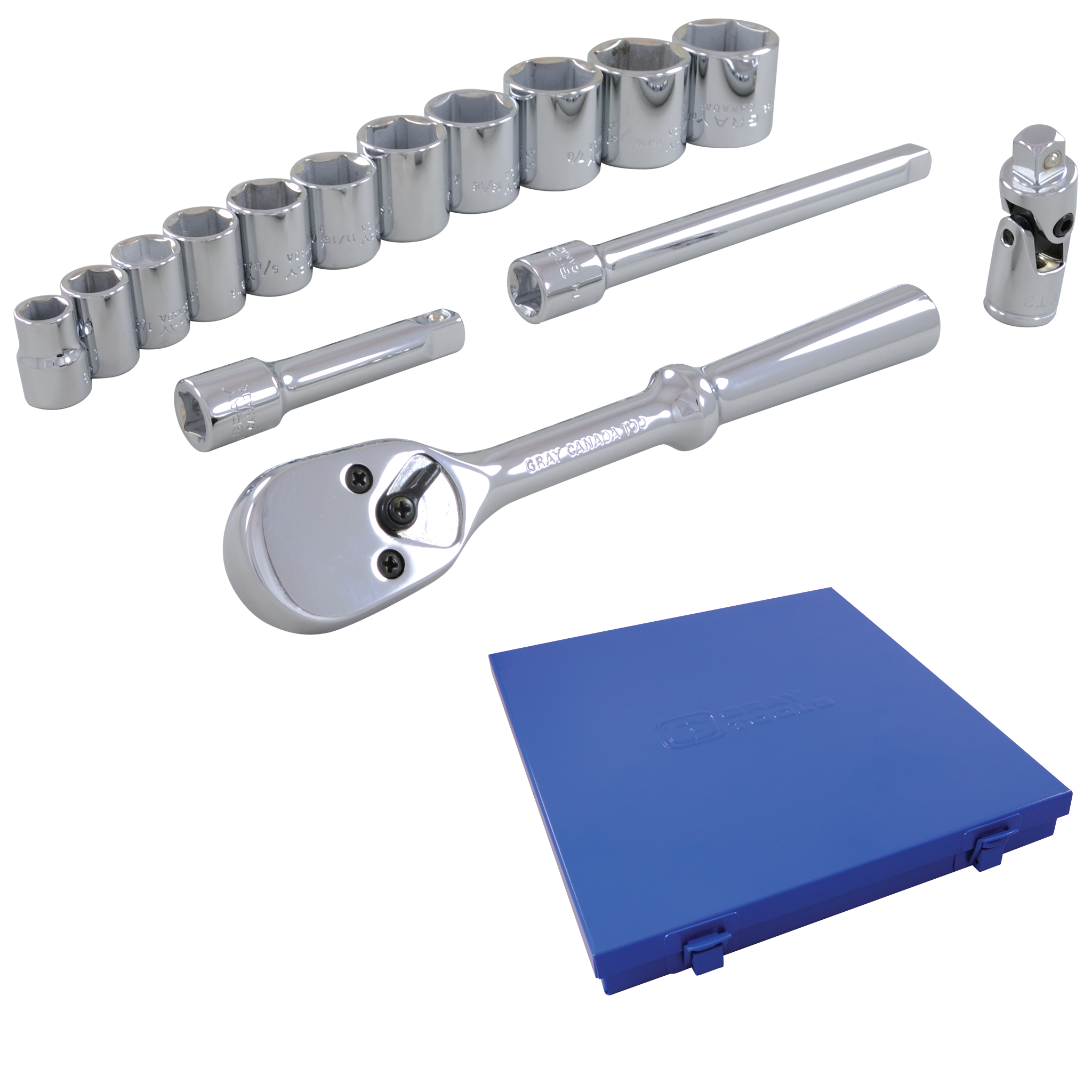 3/8" Dr. 15 Piece 6 Point Standard SAE Socket Set