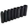 3/8" Dr. 8 Piece 6 Point Deep SAE Impact Socket Set
