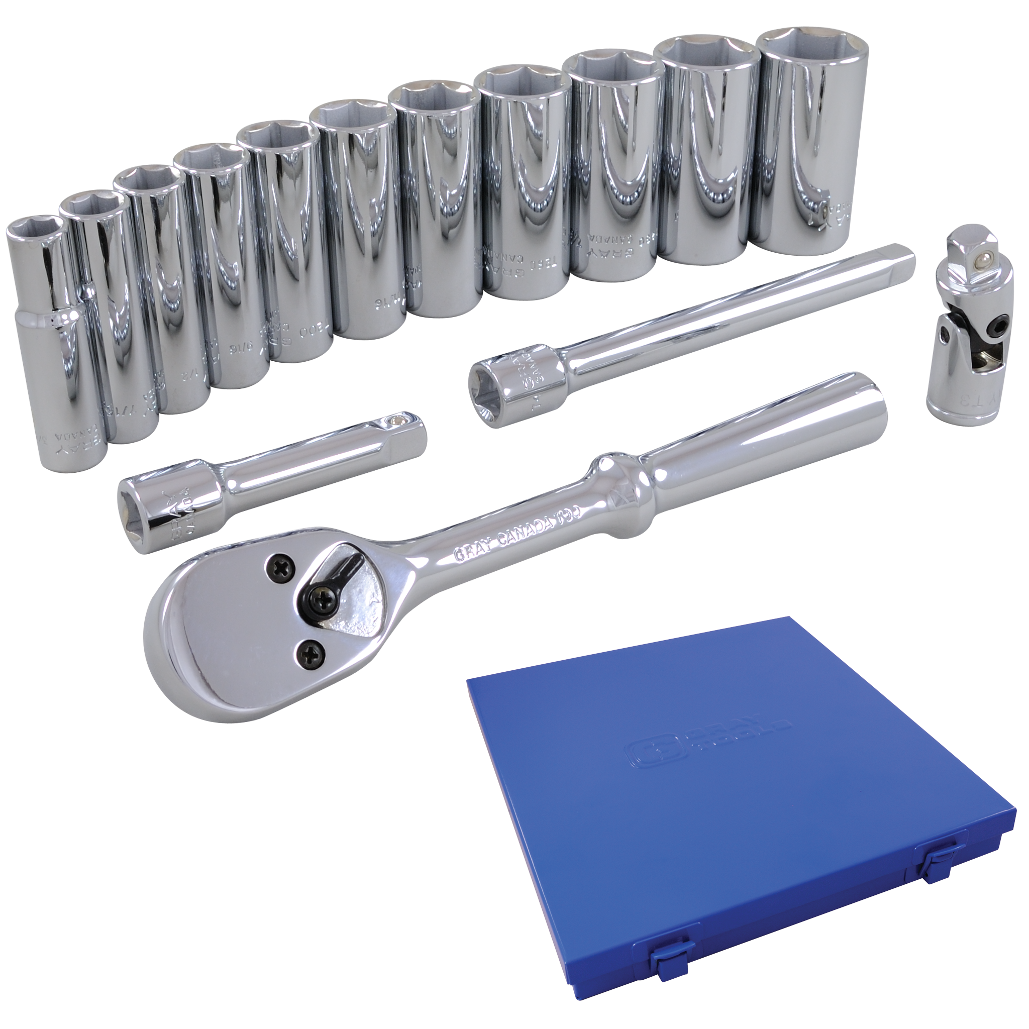 3/8" Dr. 15 Piece 6 Point Deep SAE Socket Set