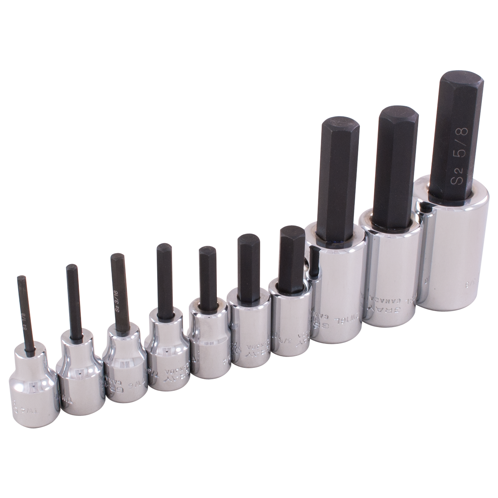 3/8" & 1/2" Drive 10 Piece SAE Hex Head Socket Set