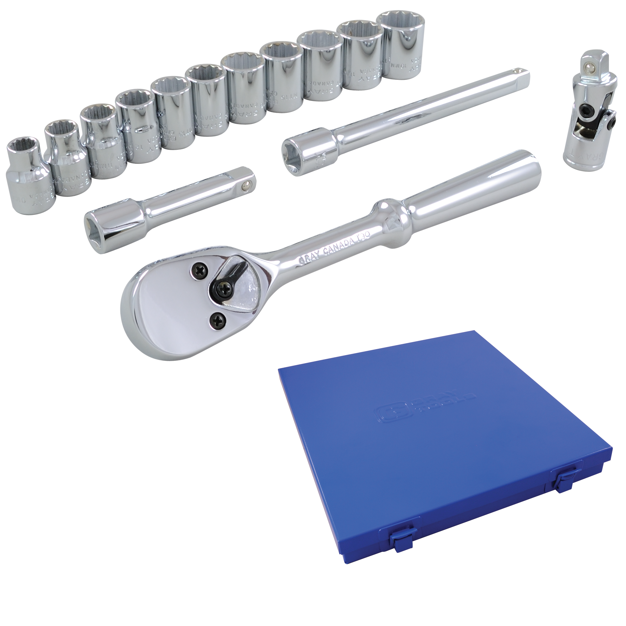 3/8" Dr. 15 Piece 12 Point Standard Metric Socket Set