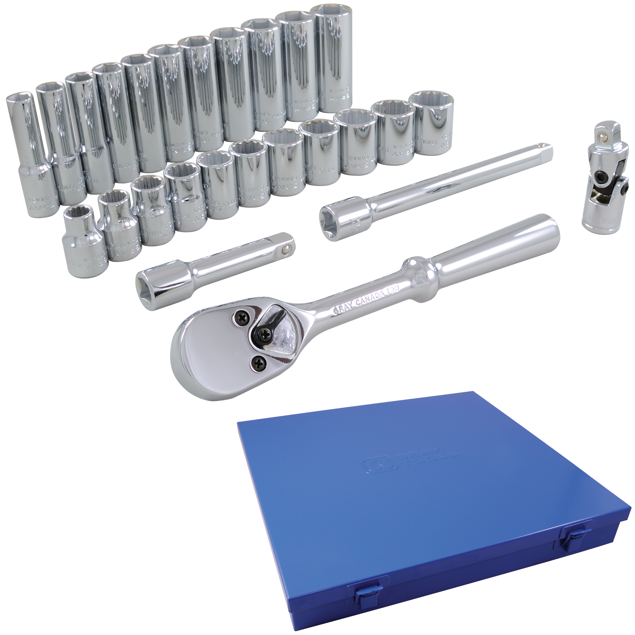 3/8" Dr. 26 Piece 12 Point Standard & Deep Metric Socket Set