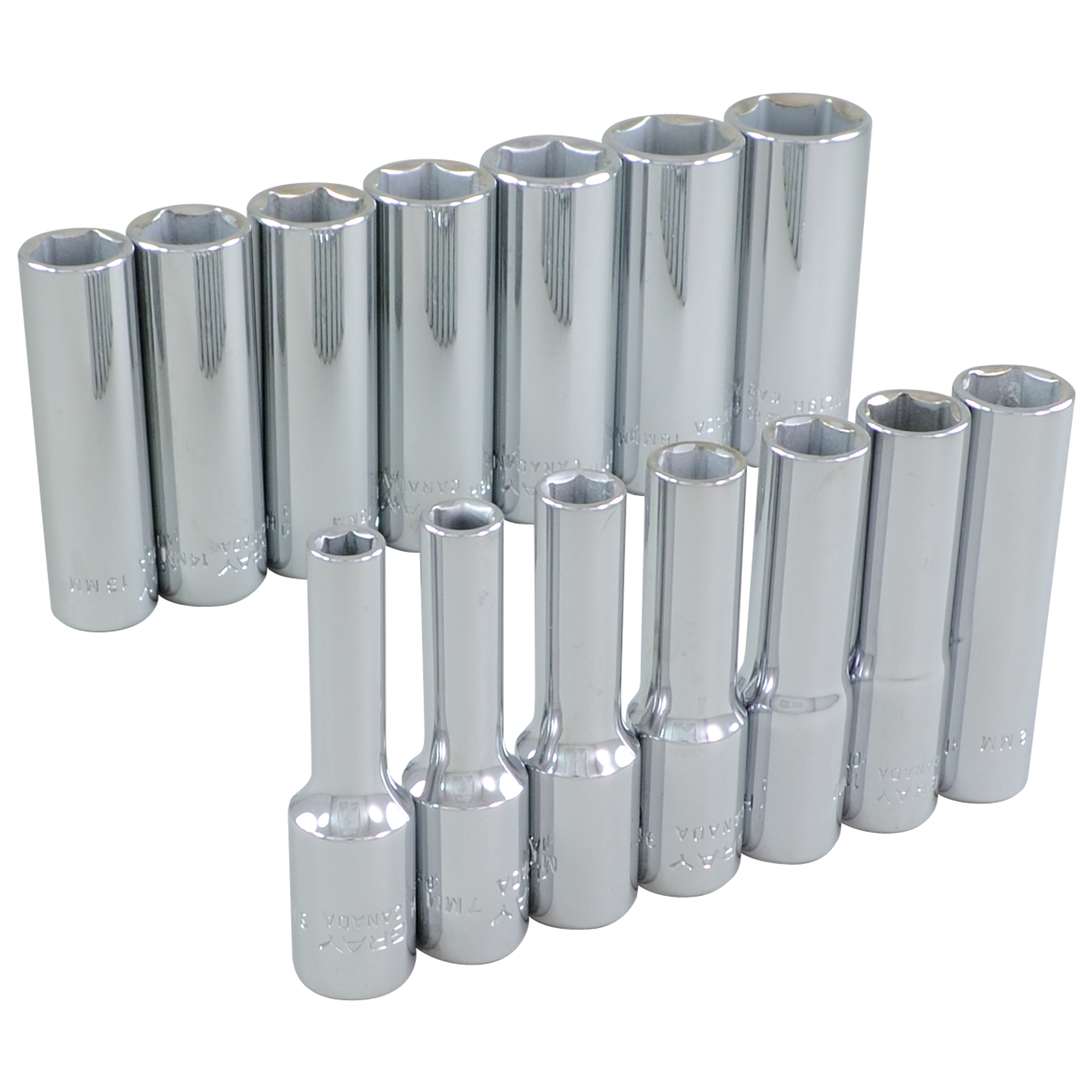 3/8" Dr. 14 Piece 6 Point Deep Metric Socket Set