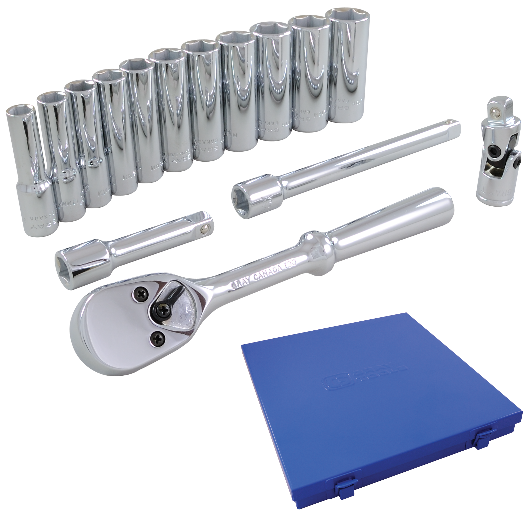 3/8" Dr. 15 Piece 6 Point Deep Metric Socket Set