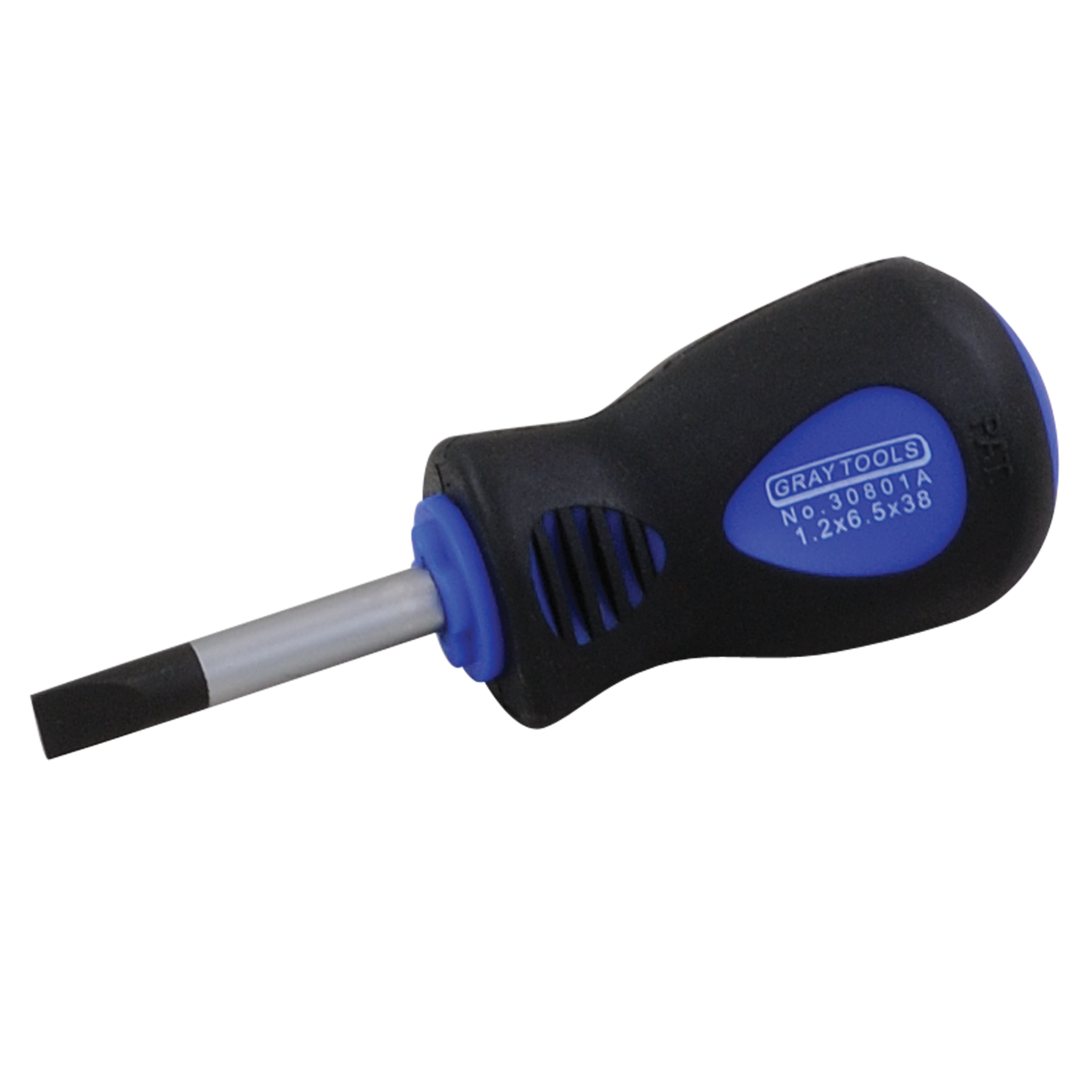 Slotted, Stubby Comfort Grip Heavy Duty Screwdriver