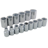 1/2" Dr. 15 Piece 6 Point Standard SAE Socket Set
