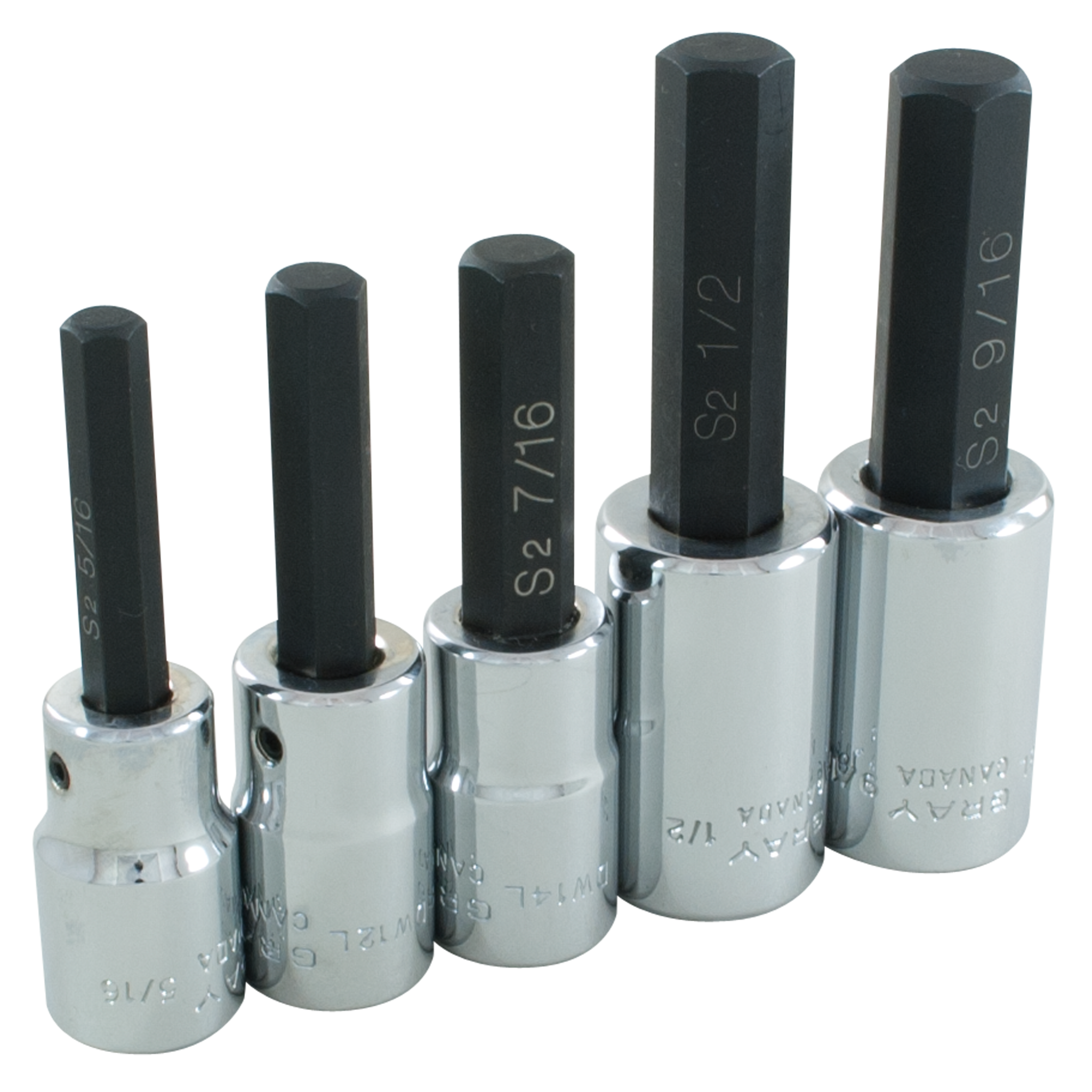 1/2" Dr. 5 Piece Hex Head SAE Socket Set