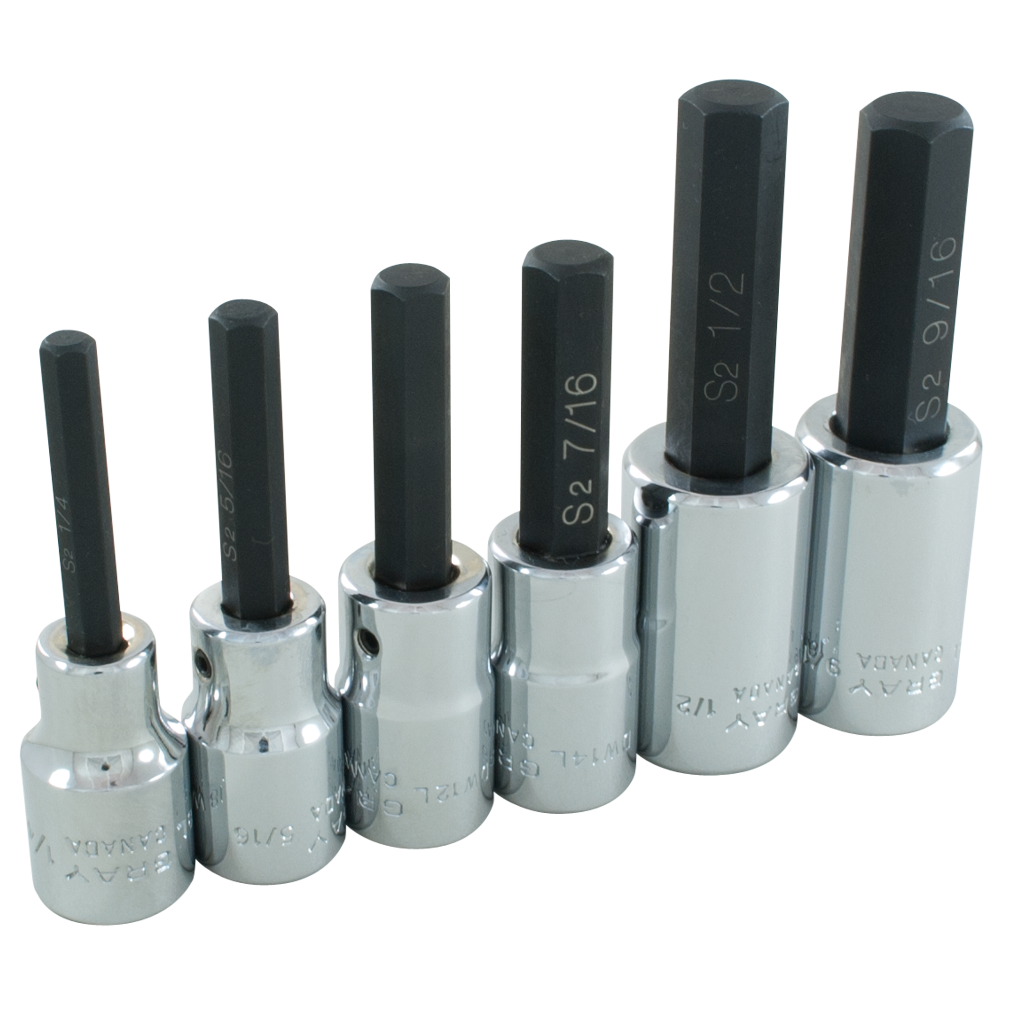 1/2" Dr. 6 Piece Hex Head SAE Socket Set