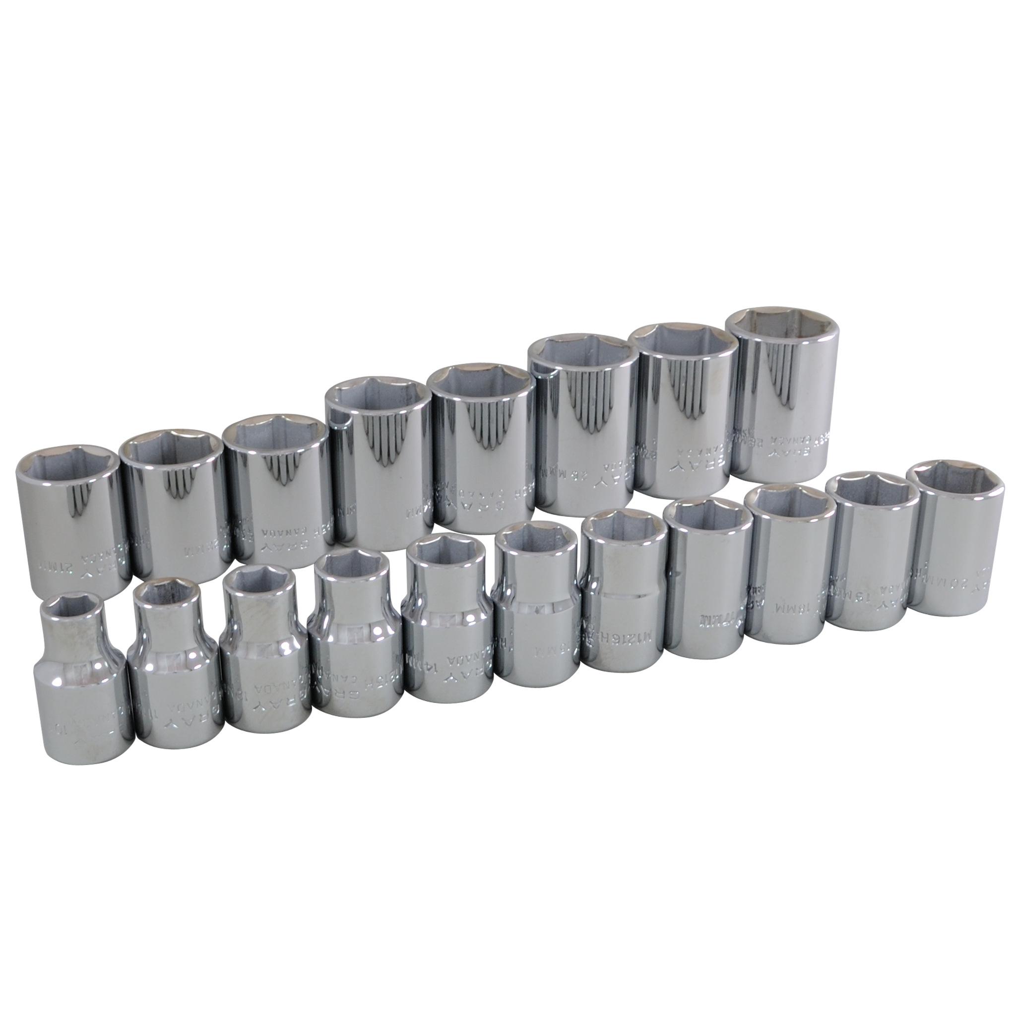 1/2" Dr. 19 Piece 6 Point Standard Metric Socket Set