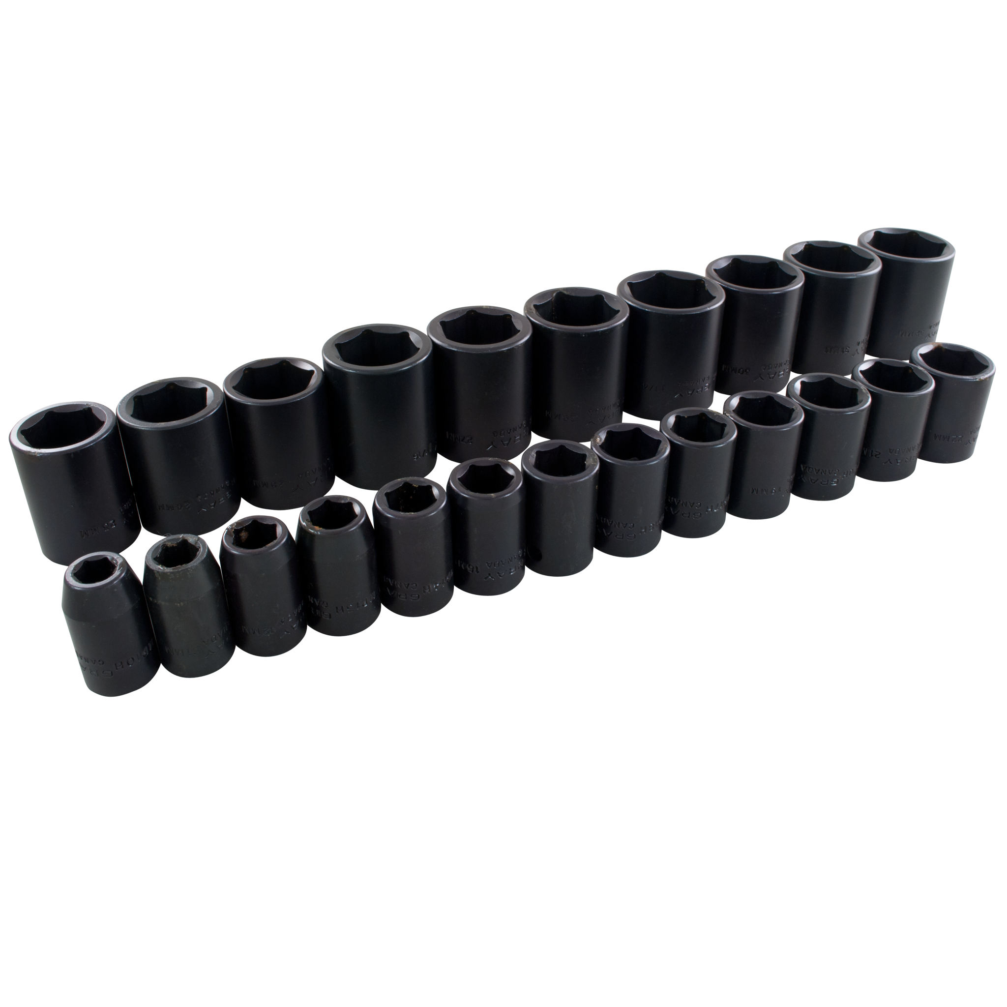 1/2" Dr. 23 Piece 6 Point Standard Metric Impact Socket Set