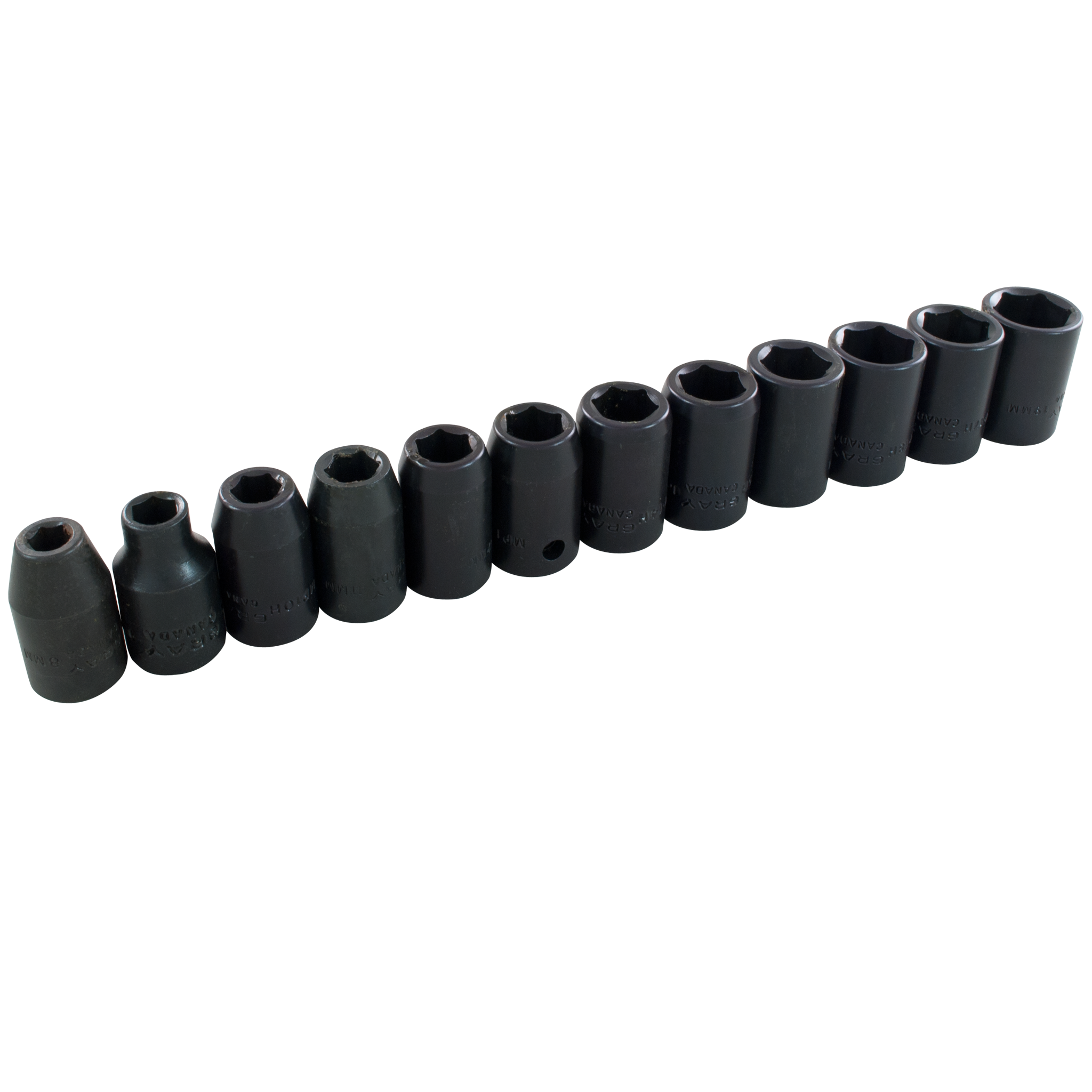 1/2" Dr. 12 Piece  6 Point Standard Metric Impact Socket Set