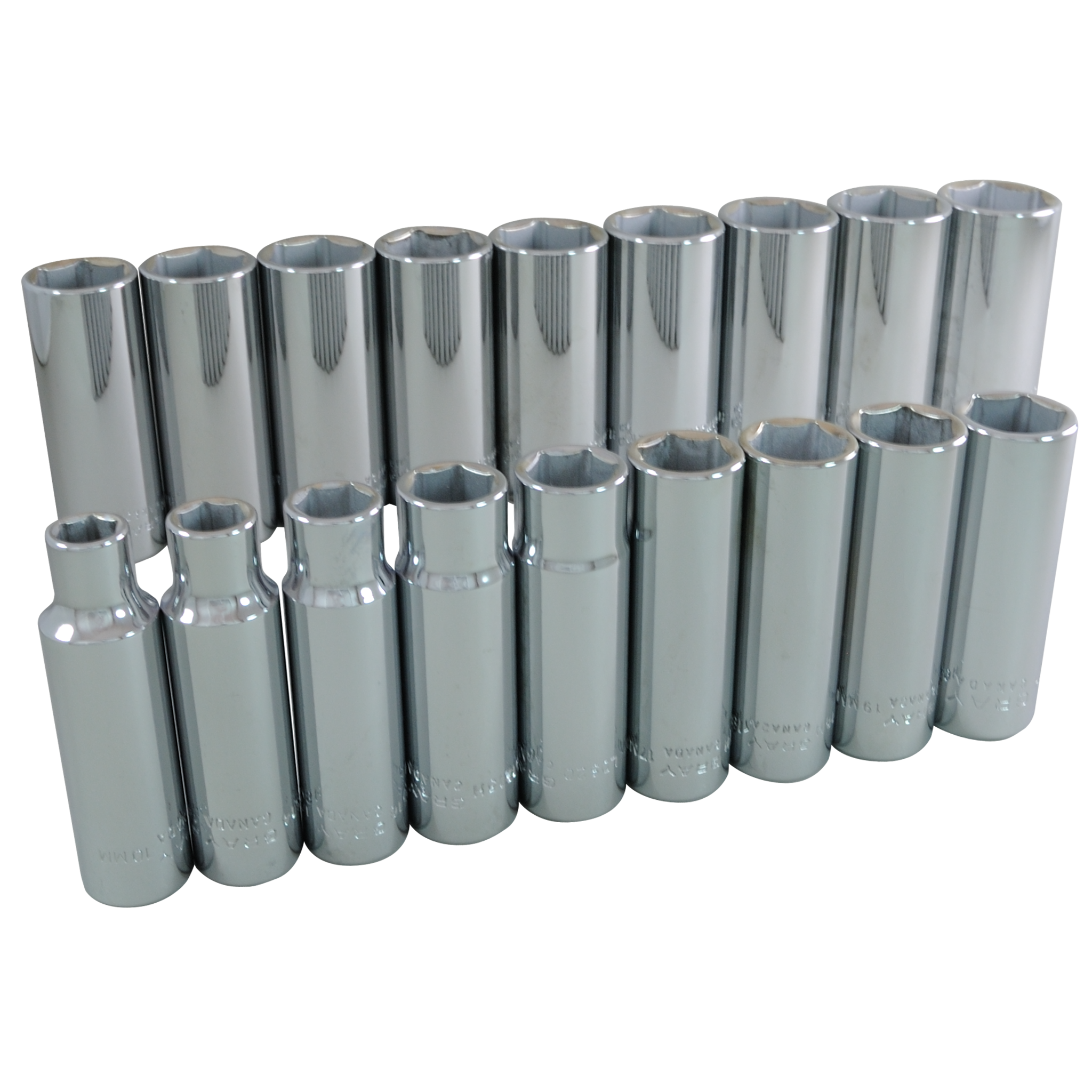 1/2" Dr. 18 Piece 6 Point Deep Metric Socket Set