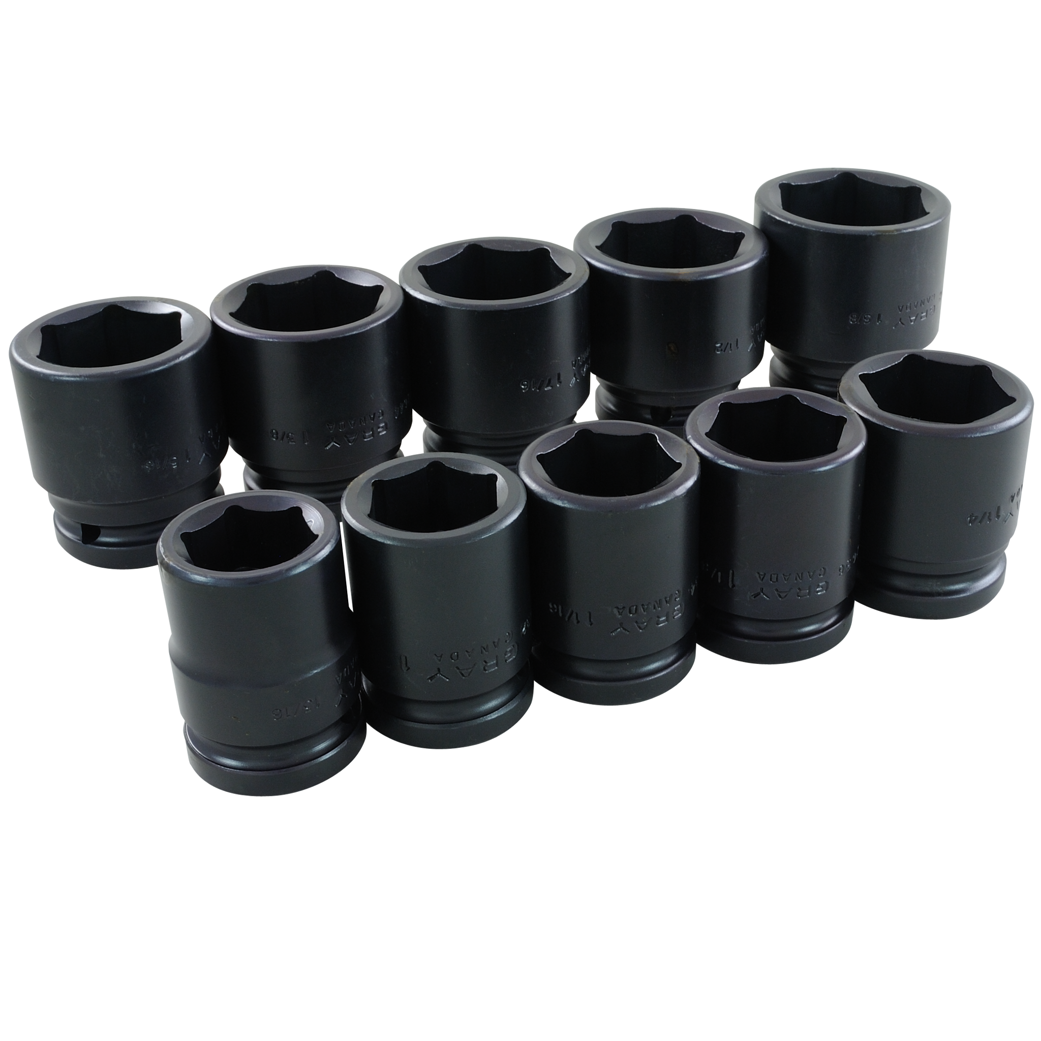 3/4" Dr. 10 Piece 6 Point Standard SAE Impact Socket Set
