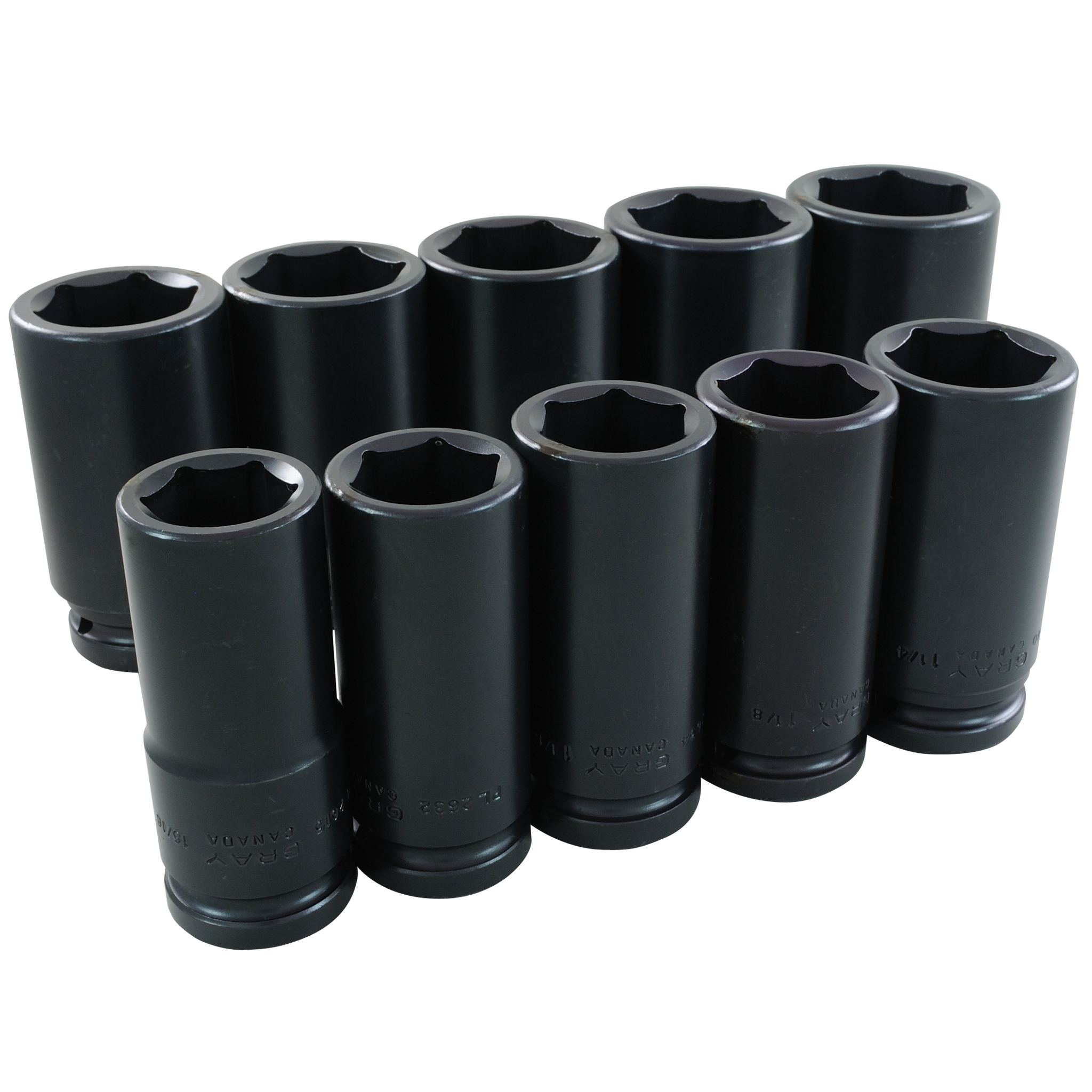 3/4" Dr. 10 Piece 6 Point Deep SAE Impact Socket Set
