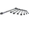 8 Piece 6 & 12 Point SAE Flat Ratcheting Box End Wrench Set