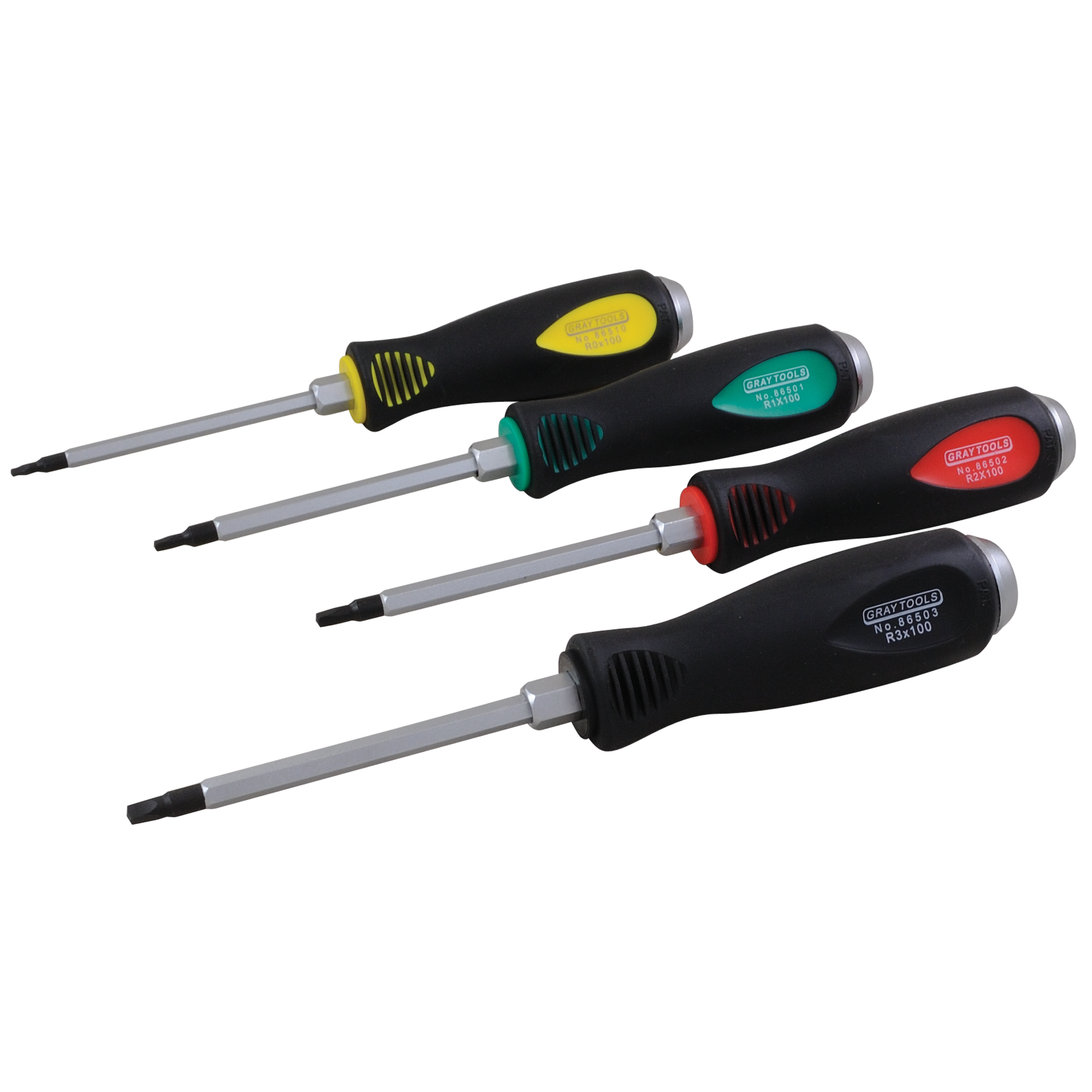 4 Piece Square Recess Comfort Grip Screwdriver Set