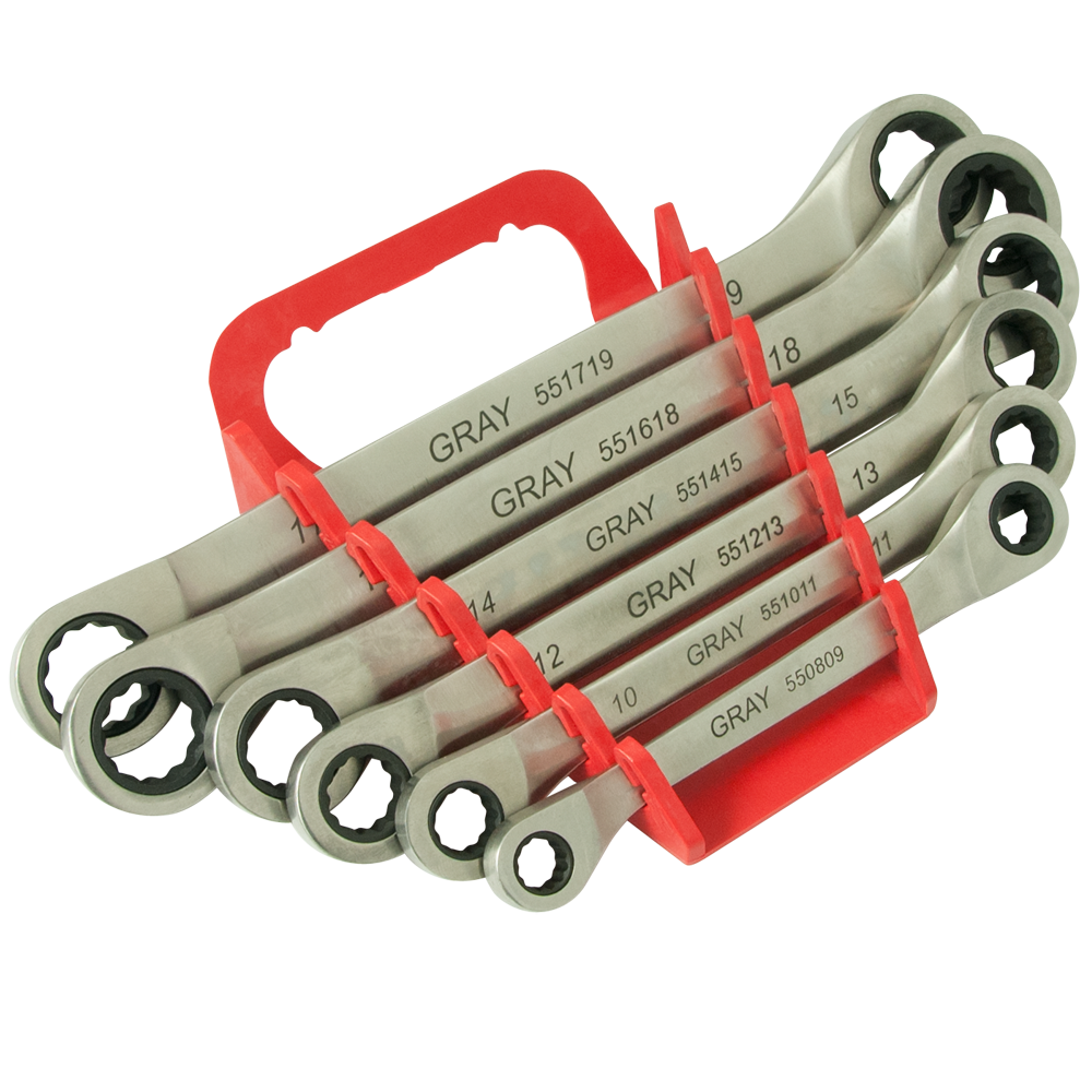 6 Piece Metric Multi-Gear Ratcheting Wrench Double Box End Fixed Head Set
