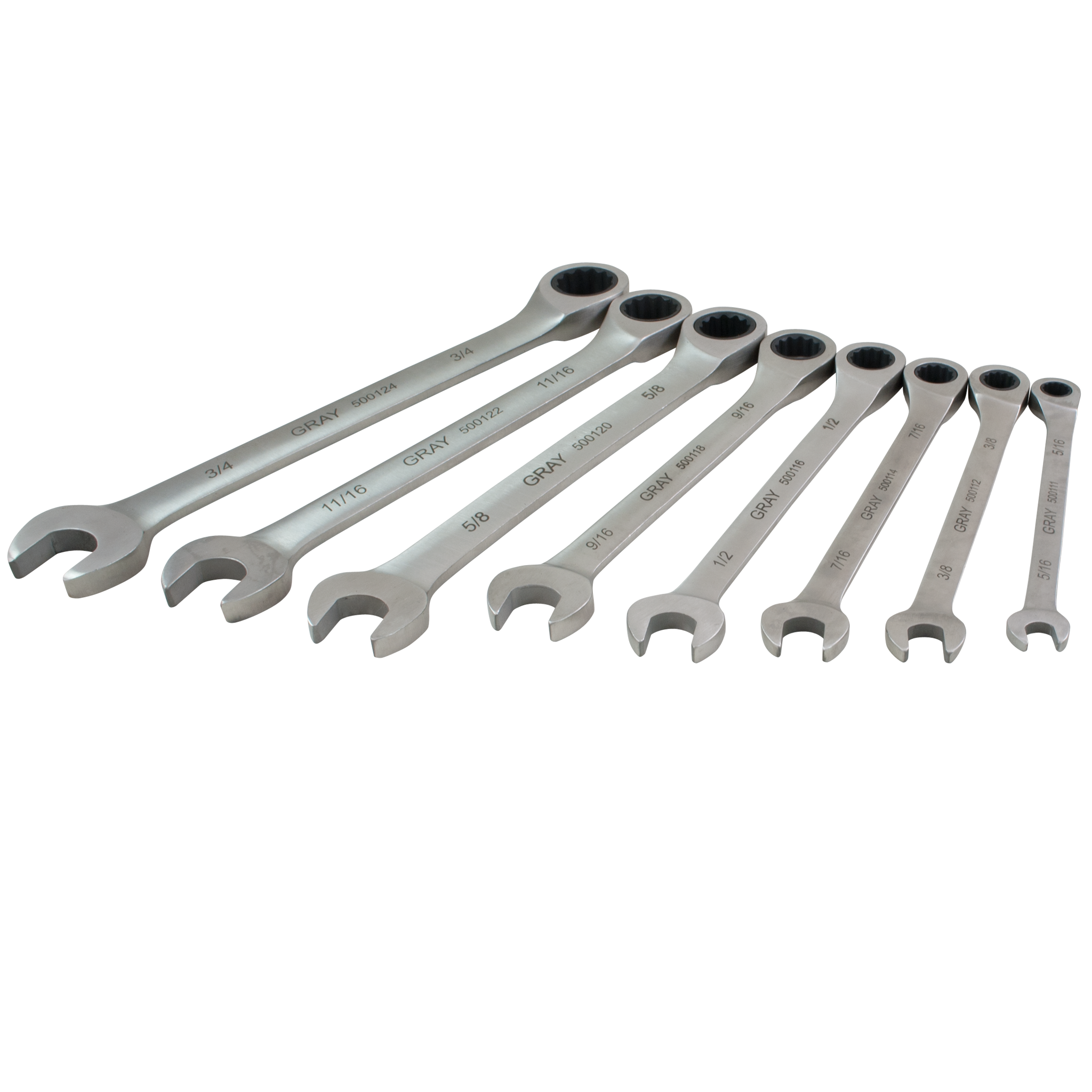 8 Piece Multi-Gear Combination Fixed Head Ratcheting Wrench Set