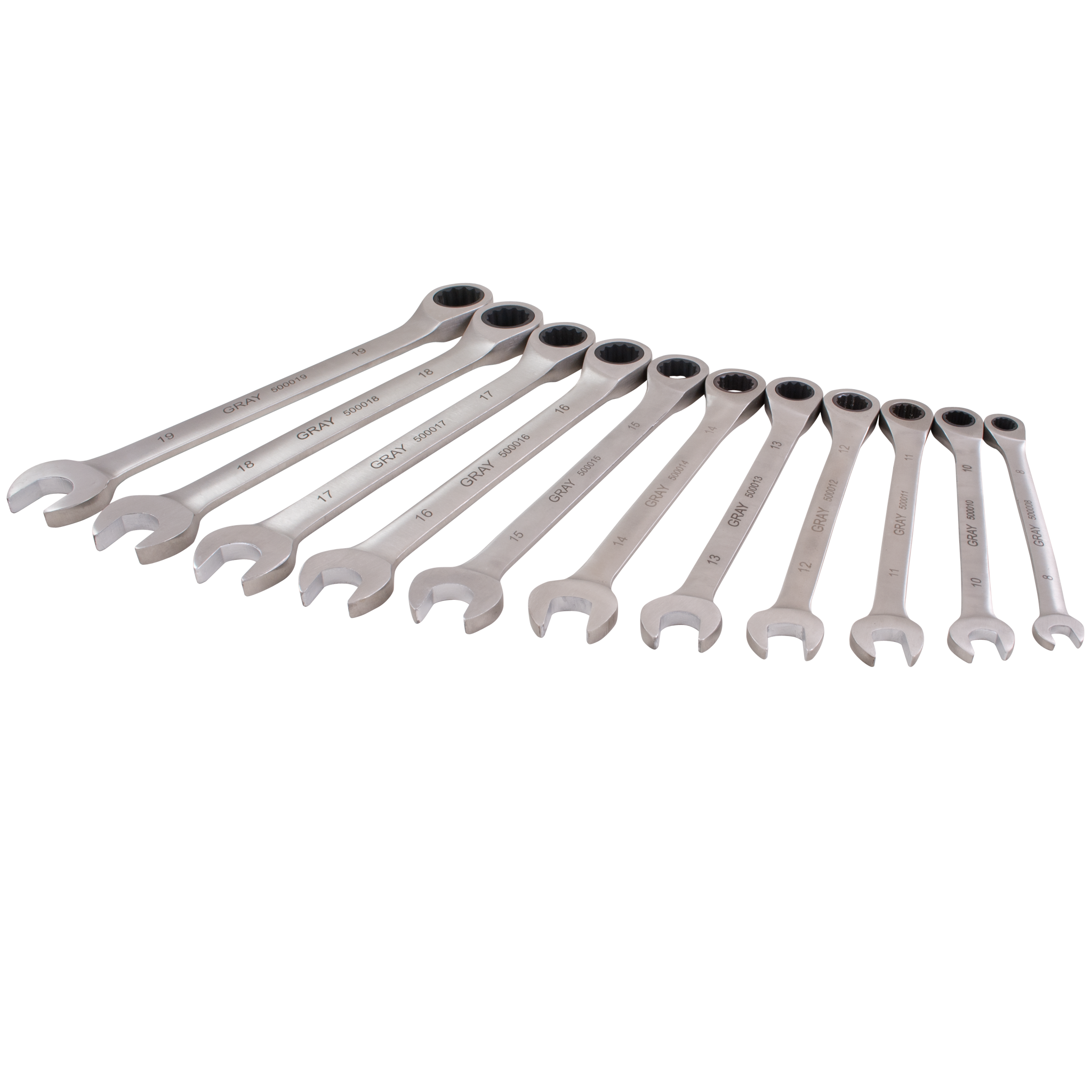 11 Piece Multi-Gear Combination Fixed Head Ratcheting Wrench Set