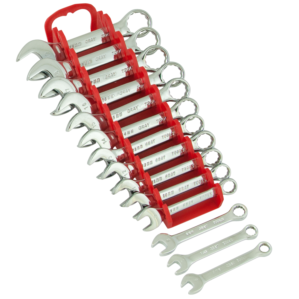 14 Piece 12 Point Metric Stubby Mirror Chrome Wrench Set