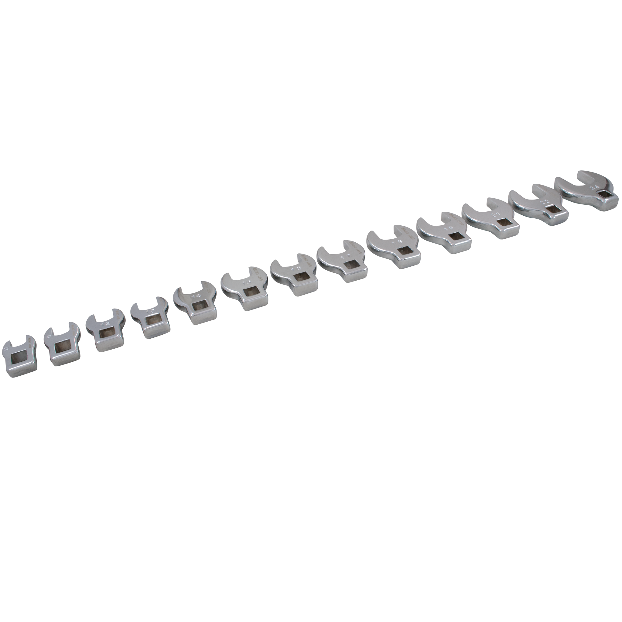 13 Piece 3/8" Dr. Metric Open End Crowfoot Wrench Set