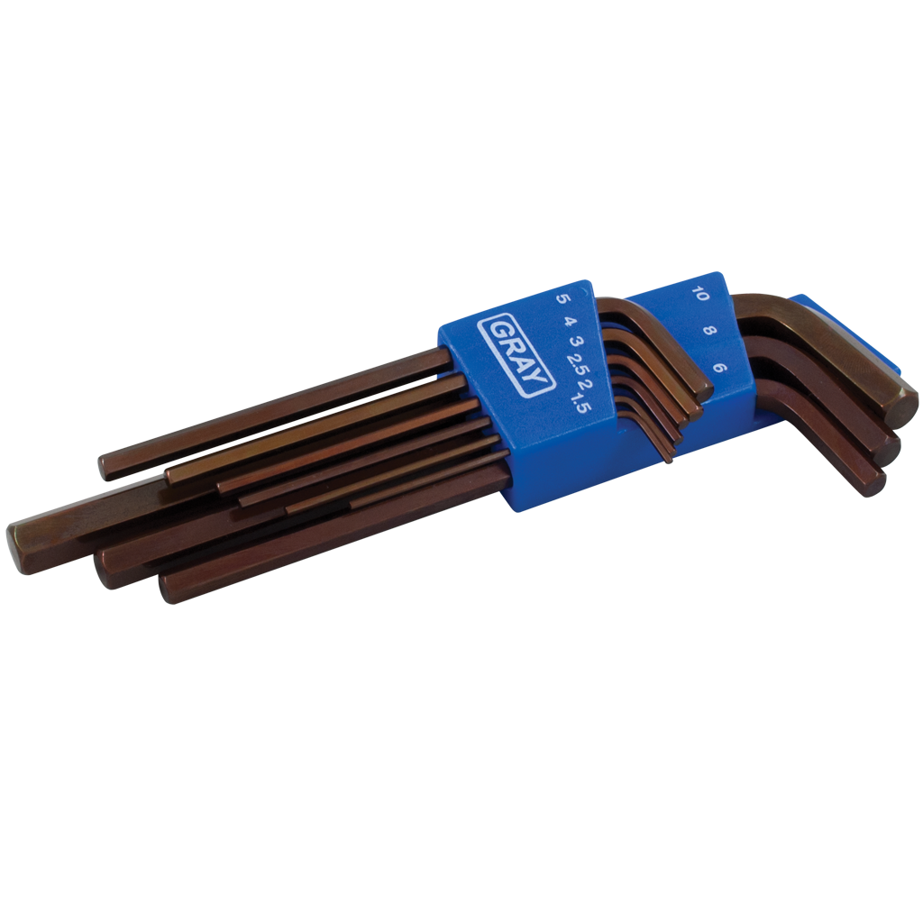 9 Piece Metric Long Arm S2 Hex Key Set
