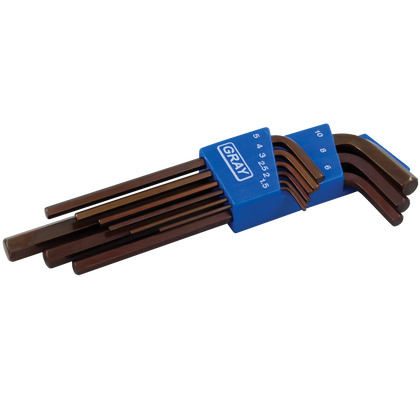9 pieces metric long arm S2 hex key set