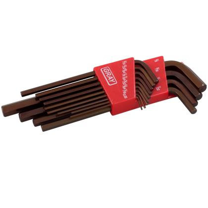 13 piece SAE long arm S2 hex key set