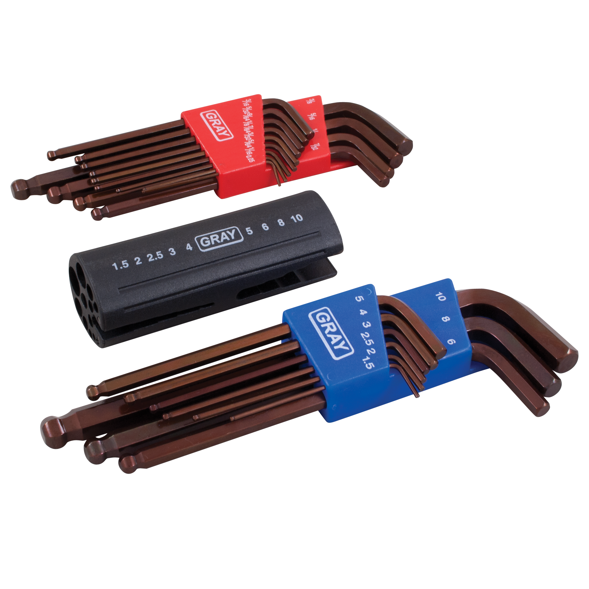 22 Piece SAE & Metric Combination Long Arm Ball S2 Hex Key Set