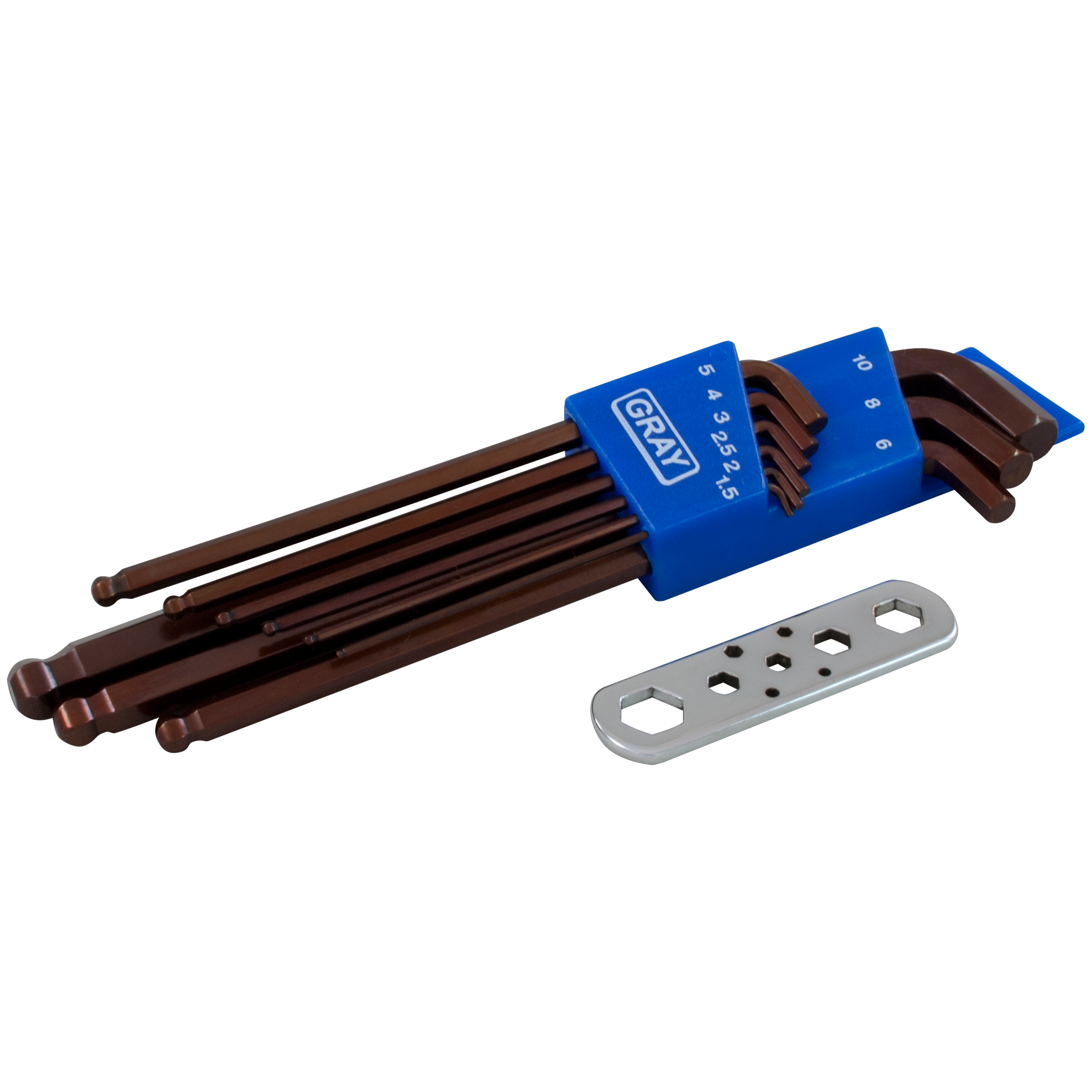 9 Piece Metric Stubby Long Arm Ball Hex Key Set