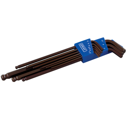 9 piece metric extra long arm ball S2 hex key set