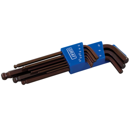 9 piece metric long arm ball S2 hex key set
