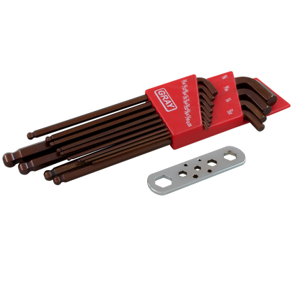 13 piece SAE stubby long arm ball hex key set