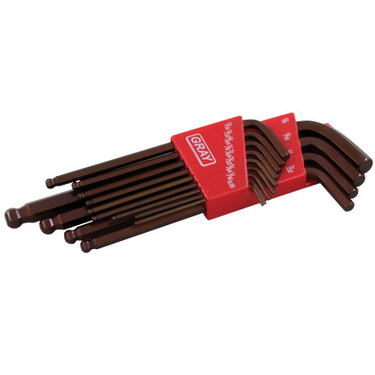13 piece SAE long arm ball S2 hex key set