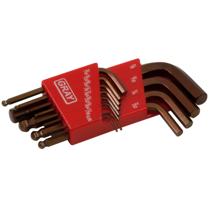 13 pieces SAE hex key ball end short