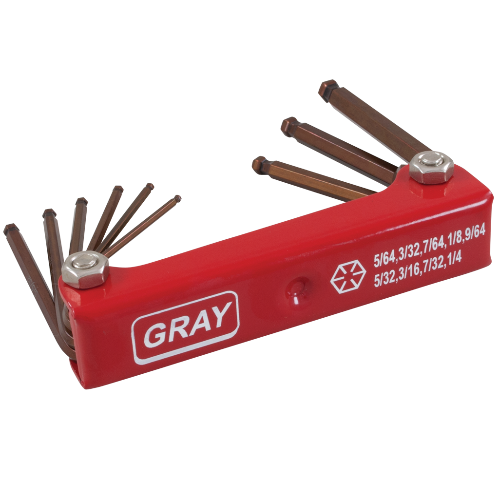 9 Piece SAE Folding Hex Key Set - Ball End