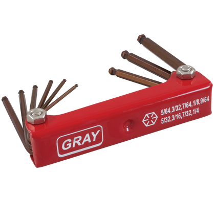 9 Piece SAE Folding Hex Key Set - Ball End