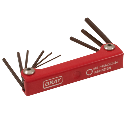 9 piece SAE short folding S2 hex key set